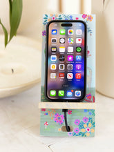 Wooden Phone Stand - Light Blue Cat